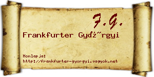 Frankfurter Györgyi névjegykártya